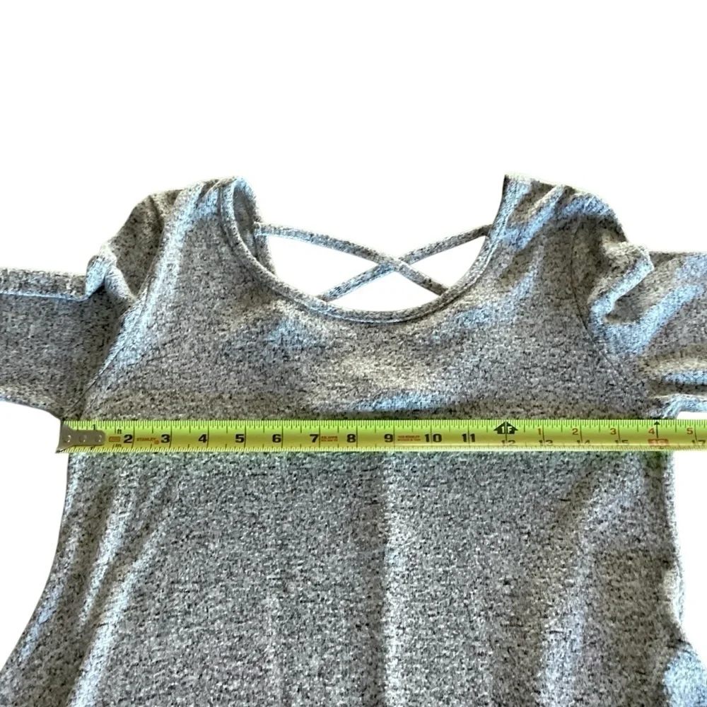Pinc Swing Dress / Tunic Crisscross Cut Out Back Heathered Gray Women's Size Med